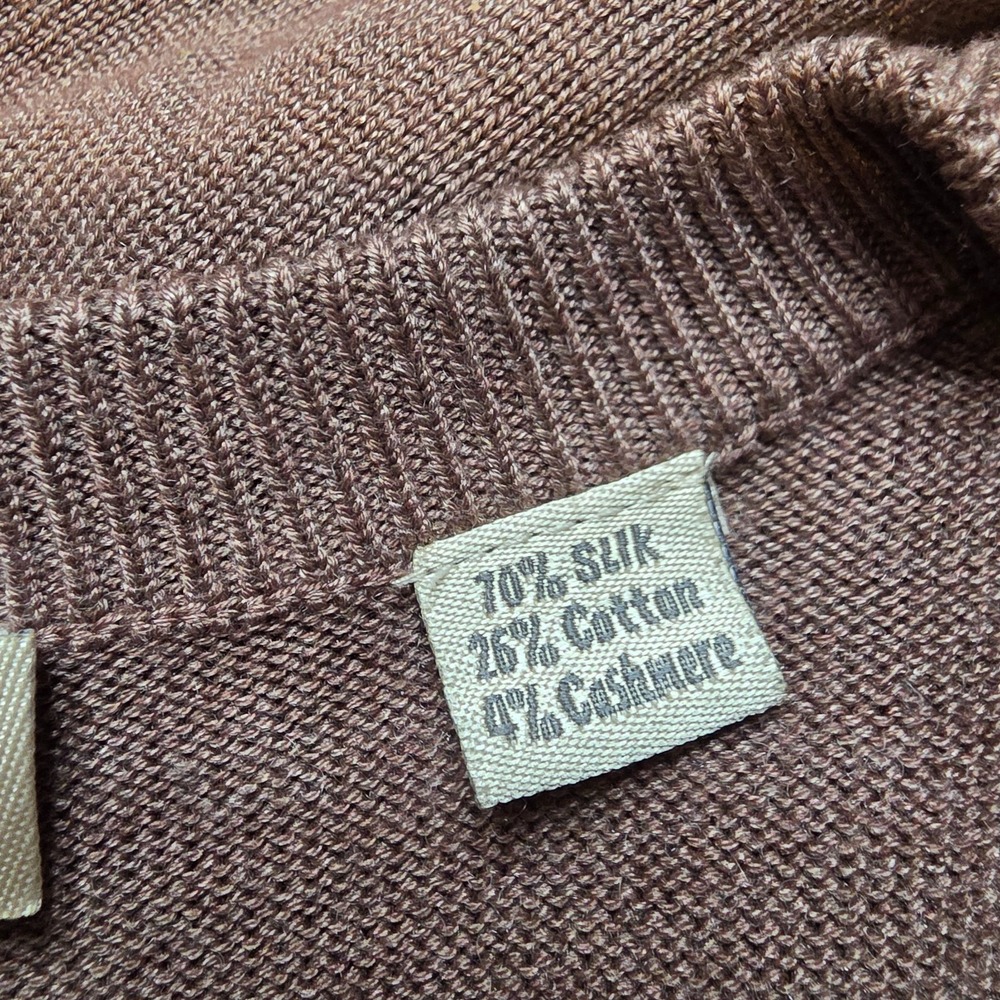 Peter Millar Sweater Vest Mens Large Brown V Neck Pullover Preppy Cashmere Blend - Picture 8 of 11